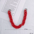 DIY colorful acrylic handset chain for bags and phone cases with silver metal rings - Hand Chain / 27.5cm / Red