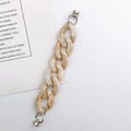 Detail von Acrylketten mit Marmormuster und silbernen Metallringen für DIY-Handyhüllen - K184 Beige