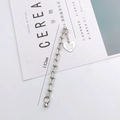 Catena in metallo argento con ciondolo a cuore e maglie a U, 142 mm per accessori cellulari - Pendente Cuore A U (K241)