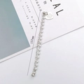 Bracciale a doppio strato da 157mm con perle bianche e maglie a forma di cuore - Doppia Catena Perla Cuore (K240)