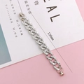 Silberne Panzerkette mit Kristallen für DIY-Handyhüllen und Schmuck, Länge 136mm - Armband Stil (K252) / Silber Strass Kette Stil (K252)