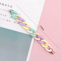 Catena in acrilico colorato da 158 mm con chiusure in metallo toni macaron - Macaron Multicolore (K249 Bracciale Acrilico)
