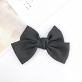 Classic black handmade satin ribbon bow accessory for DIY hair clips and hair ties - Bow / Black
