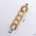 Catena in resina acrilica ambra marmorizzata per cover cellulare con chiusure in metallo - Stile Motivo Marmo Beige