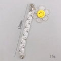 Acryl-Sonnenblumen-Handykette mit gelbem Smiley-Anhänger, 150 mm Länge und 16 g Gewicht - K355 Smiley-Stil (Mit Schrauben)