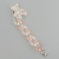 Frosted bear acrylic chain strap for phone cases in pink and transparent colors - Bear Pendant Style / Champagne