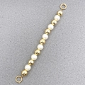 18mm vergoldete Perlenkette mit weißen Perlen und zwei runden Federringverschlüssen - Weiße Perle Mit Goldakzent-Stil (K428)