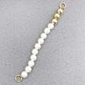 18k vergoldete Perlen-Handkette mit Metallperlen und Federringverschlüssen für Accessoires - Gold Und Weiß Verschachtelter Stil (K427)