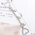 Gepolijste zilveren metalen ketting met hartsluitingen en bedeltjes voor DIY-mode - Hart Gesp Armband Stijl (K429) / Zilver