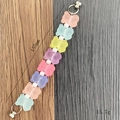 Cadena colorida de resina con osos, mariposas, perlas y cierres metálicos de 155mm - 糖果色小熊手链款式