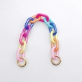 Kleurrijke acryl dikke ketting met gouden ronde veersluitingen voor tassen en mobiels - Kleurrijke Mix Stijl (K583)