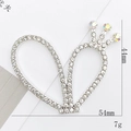 Accesorio de aleación con forma de corazón y corona de diamantes de imitación 54mm x 44mm - Orejas de Conejo Grandes Corona AB (D1650-AB)