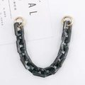 Retro marble pattern acrylic bag chain with gold ring clasps for purses or phones - Black Square Style