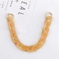 Amber acrylic rectangular chain link strap with gold metal spring rings for bags - Amber Square Style