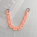Acrylic peach pink matte chunky chain strap with silver metal round spring buckles - Hand Chain / 27.5cm / Pink