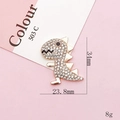 Ciondolo scarpa a dinosauro dorato con strass bianchi, dimensioni 34 mm per 23,8 mm - Dinosauro con Strass Oro (D1625) / Senza Fibbia della Scarpa