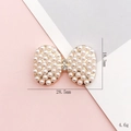 Ciondolo per scarpe a fiocco dorato con perle finte e strass brillanti 28,5mm - Fiocco Perla Oro (D1590) / Senza Fibbia della Scarpa