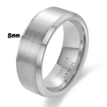 8mm silver-gray tungsten carbide ring with brushed surface and polished beveled edges - US 7 / Steel