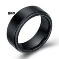 Anillo minimalista de acero inoxidable negro de 8mm con acabado mate cepillado para hombre - 8MM Negro