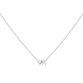 Minimalist silver chain necklace with heart charm and letter A pendant for women - Letter A / Steel