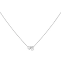 Silver tone personalized DIY necklace featuring a 3D letter B and small heart pendant - Letter B / Steel