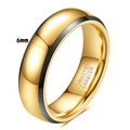 Detail view of 6mm two-tone tungsten carbide ring with gold finish and black inlay - Gold (Size 7)