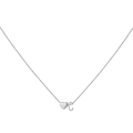 Silver minimalist necklace featuring a polished heart and letter C initial pendant - Letter C / Steel
