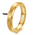4mm gold tungsten carbide ring with a brushed matte finish and polished inner band - US 5 / 4mm / Gold