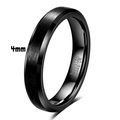 4mm black tungsten carbide wedding ring with brushed surface and polished edges - US 5 / 4mm / Black