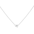Silver DIY heart necklace with letter J pendant on a delicate cross chain for women - Letter J / Steel
