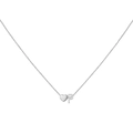 Silver personalized 3D heart necklace with capital letter P pendant on fine cross chain - Letter P / Steel