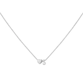 Silver personalized necklace featuring a polished heart pendant and letter S charm - Letter S / Steel
