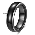 Classic 6mm black and silver tungsten carbide wedding band with polished finish - Black (Size 7)