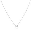 Silver 3D heart necklace with polished letter Y pendant on a delicate chain - Letter Y / Steel