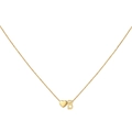 Golden personalized heart necklace with uppercase letter B pendant and fine chain link - Letter B / Gold