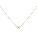 Golden heart necklace featuring an uppercase letter E pendant on a fine link chain - Letter E / Gold