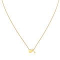 Golden DIY heart necklace with letter L pendant on a sleek thin ring chain for women - Letter I / Gold