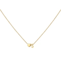 Minimalist gold heart necklace featuring a polished letter S pendant and fine chain - Letter S / Gold