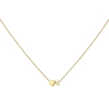 Minimalist gold heart necklace featuring a polished uppercase letter U pendant on fine chain - Letter U / Gold