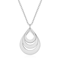 Drielaagse geneste waterdruppel hanger ketting van gepolijst zilverkleurig rvs - Zilver