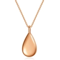 Nahaufnahme der roségoldenen Wassertropfen-Urnenkette mit hochglanzpoliertem Finish - Roségold