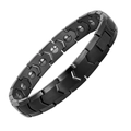 10MM black stainless steel magnetic therapy bracelet with arrow links for women - Black