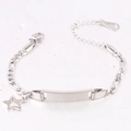 6mm roestvrijstalen kinderarmband met ster en blanco bar voor eigen DIY-gravering - Zilveren Ster