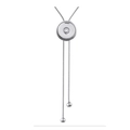 Zilveren 13mm drukknoop ketting met hangende slangkettingen en bolletjes - Zilver