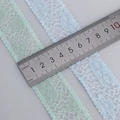 Lace ribbon with mesh flower embroidery in mint green and light blue colors - Variable Width (Other Widths Available)