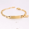 Goldenes Edelstahl-ID-Armband (6 mm) mit Schmetterlingsanhänger und Verlängerung - Goldener Schmetterling