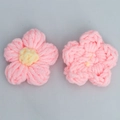 Handmade crochet milk cotton puff flowers in pink for DIY clothing accessories - Other Materials
