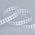 Ruban de satin blanc à double cœur en polyester pour emballage cadeau et fleurs - Double Couche Coeur (1.5cm) / Blanc