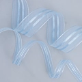 Light blue vertical striped organza ribbon for DIY bow and gift wrapping decor - Customizable Width