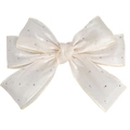 Pinza para el pelo con lazo de hilo de cristal crema y pedrería brillante - Champán / 14cm*10cm
